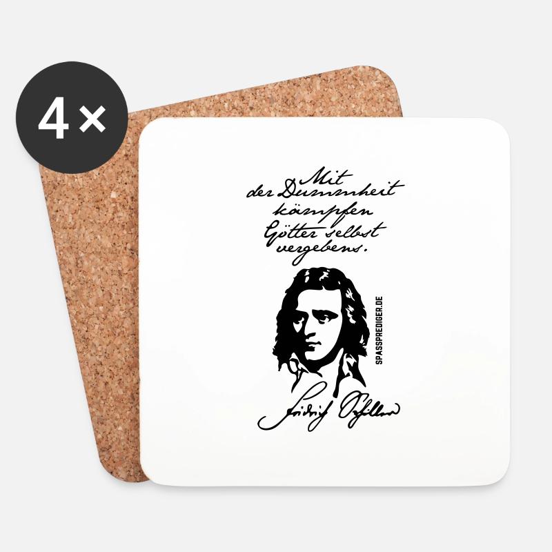 Zitat-Shirt Friedrich Schiller - Untersetzer (4er-Set) - Weiß