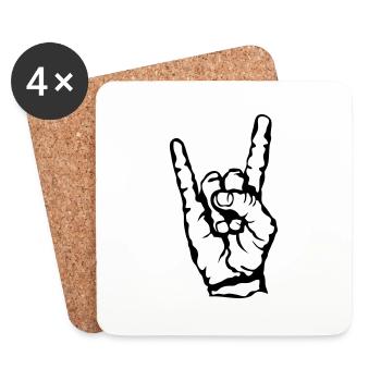 symbole hard rock signe 23072 - Dessous de verre (lot de 4) - blanc - Devant