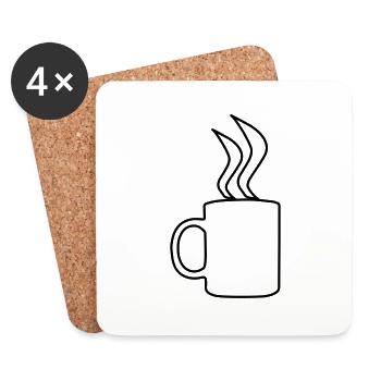 café - Dessous de verre (lot de 4) - blanc - Devant