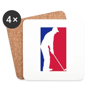 Bleu rouge golf - Dessous de verre (lot de 4) - blanc - Devant