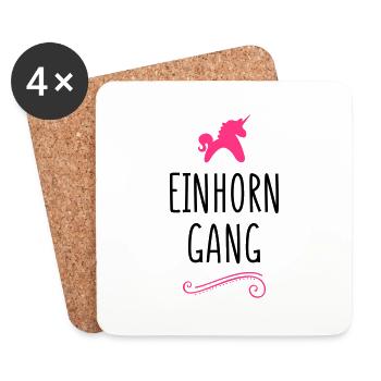 einhorn gang - Untersetzer (4er-Set) - Weiß - Vorne