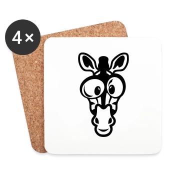 zebra drawing animals 2510 - Coasters (set of 4) - white - Front