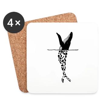Plastic whale environmental protection - Coasters (set of 4) - white - Front