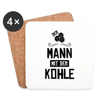 shisha mann mit kohle - Untersetzer (4er-Set) - Weiß - Vorne