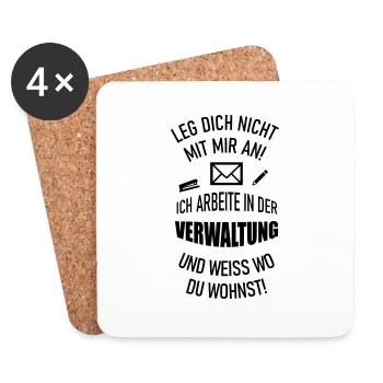 Verwaltungsangestellte Büro Praxis Rezeption Firma - Untersetzer (4er-Set) - Weiß - Vorne