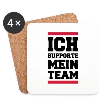 support_team_02 - Untersetzer (4er-Set) - Weiß - Vorne