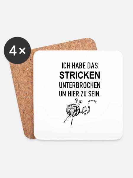 Stricken unterbrochen um hier zu sein - Untersetzer (4er-Set) - Weiß