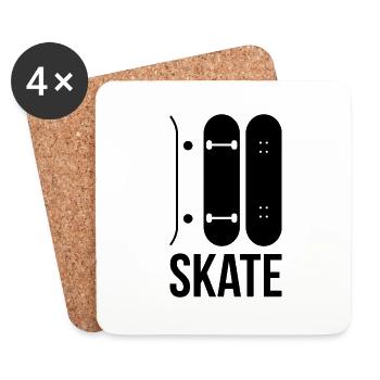 PATIN À ROULETTES - Dessous de verre (lot de 4) - blanc - Devant