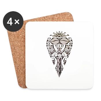 Tatoo Design "ElFa" - Dessous de verre (lot de 4) - blanc - Devant