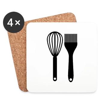 to bake - Coasters (set of 4) - white - Front