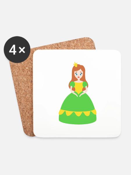 Prinzessin - Untersetzer (4er-Set) - Weiß