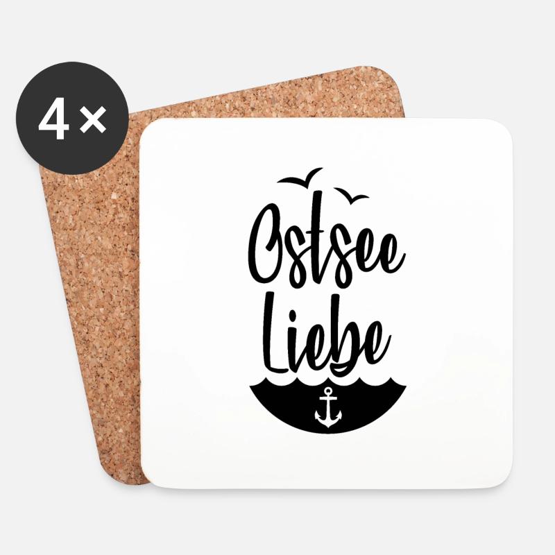 OSTSEE LIEBE KÜSTE - Untersetzer (4er-Set) - Weiß
