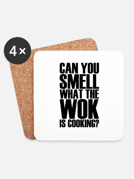 Can you smell what the Chef is cooking? Koch Wok - Untersetzer (4er-Set) - Weiß