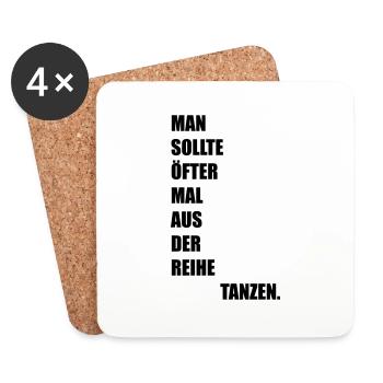 ausderreihetanzen - Untersetzer (4er-Set) - Weiß - Vorne