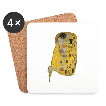Gustav Klimt The Kiss | The Kiss - Coasters (set of 4) - white - Front