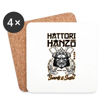 Hattori hanzo swords and japan sushi gift - Coasters (set of 4) - white - Front