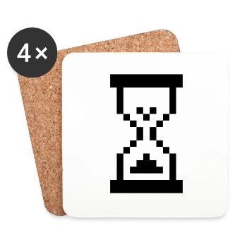 Computer Sanduhr - Konzept Warten - Untersetzer (4er-Set) - Weiß - Vorne