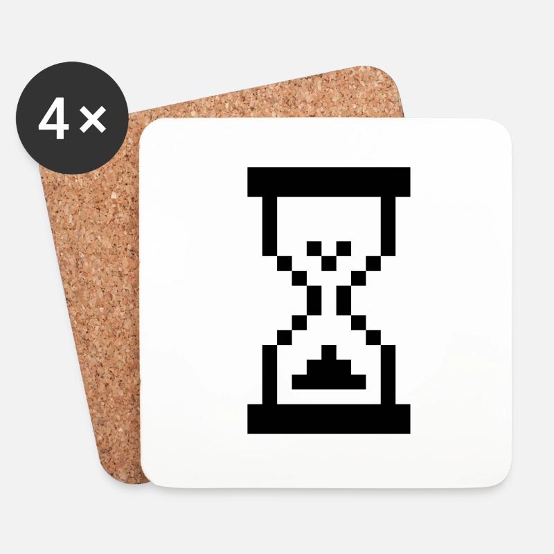 Computer Sanduhr - Konzept Warten - Untersetzer (4er-Set) - Weiß