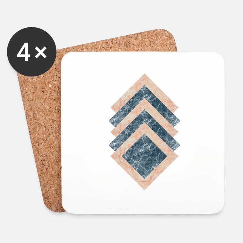 Marmor Geometrie Grafische Formen Geschenk - Untersetzer (4er-Set) - Weiß