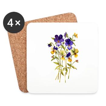 Flowers - Coasters (set of 4) - white - Front