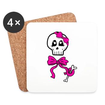 Female Skull - Untersetzer (4er-Set) - Weiß - Vorne