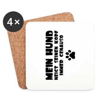 Mein Hund neigt seinen kopf immer genauso Geschenk - Untersetzer (4er-Set) - Weiß - Vorne