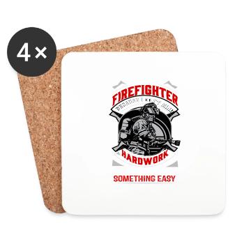 Firefighter FIRE FIRE RESCUE - Coasters (set of 4) - white - Front