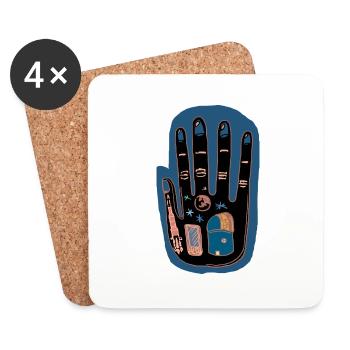 Hand of tomorrow - Coasters (set of 4) - white - Front