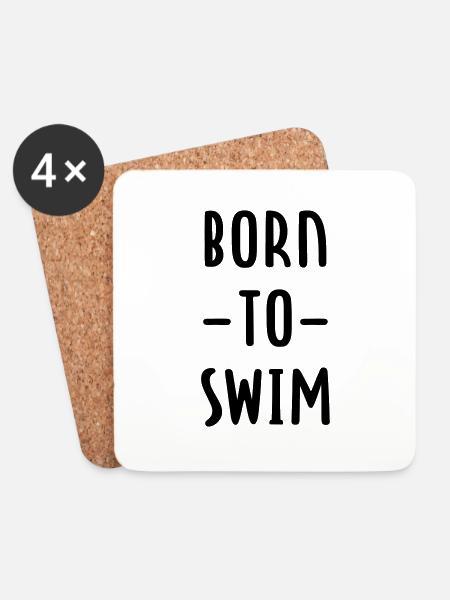 Born to swim - Coasters (set of 4) - white