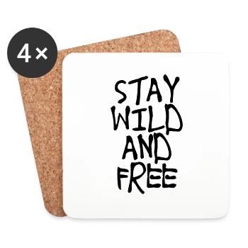 Stay Wild and Free - Untersetzer (4er-Set) - Weiß - Vorne
