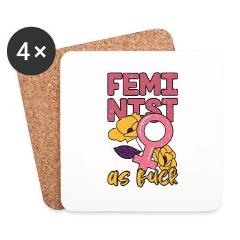 Feminism Feminist Women's Rights - Coasters (set of 4) - white - Front