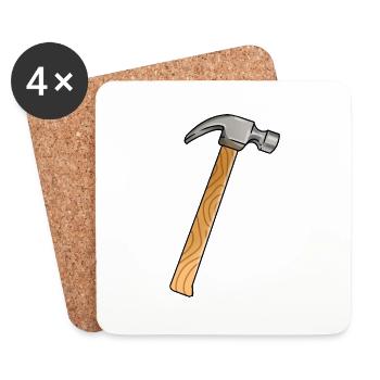Hammer - Untersetzer (4er-Set) - Weiß - Vorne