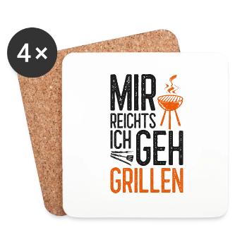 Ich geh grillen Geschenk BBQ Chef - Untersetzer (4er-Set) - Weiß - Vorne