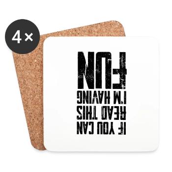 If You Can Read This, I'm Having Fun 3 - Coasters (set of 4) - white - Front