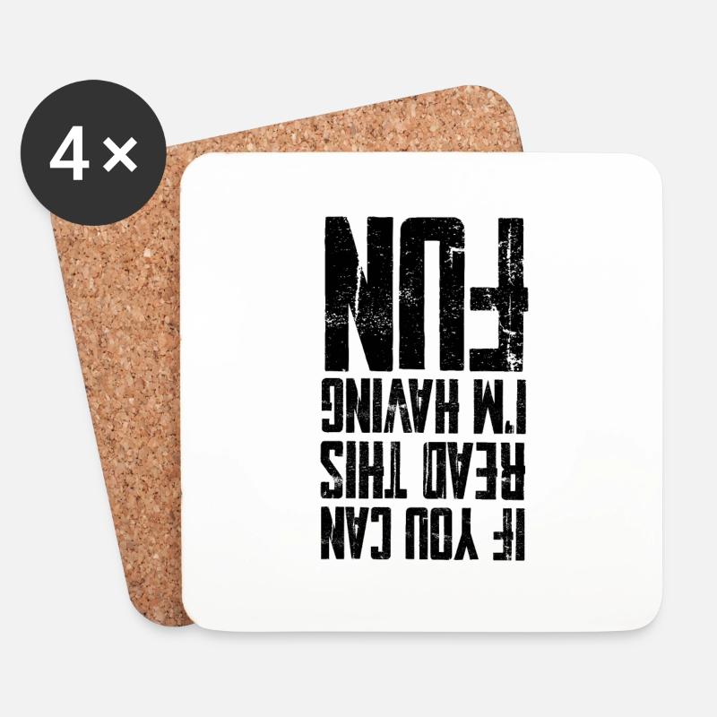 If You Can Read This, I'm Having Fun 3 - Untersetzer (4er-Set) - Weiß
