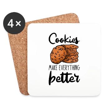 Cookies Make Everything Better 3 - Coasters (set of 4) - white - Front