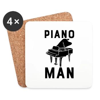 Homme de piano - Dessous de verre (lot de 4) - blanc - Devant