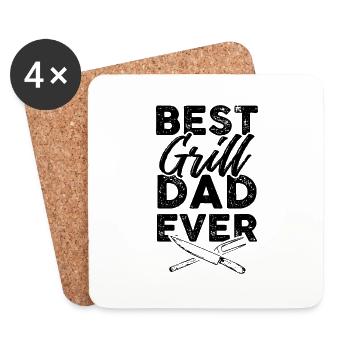 bester grill papa - Untersetzer (4er-Set) - Weiß - Vorne