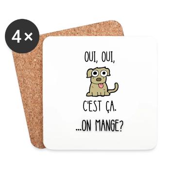 on mange? - Dessous de verre (lot de 4) - blanc - Devant