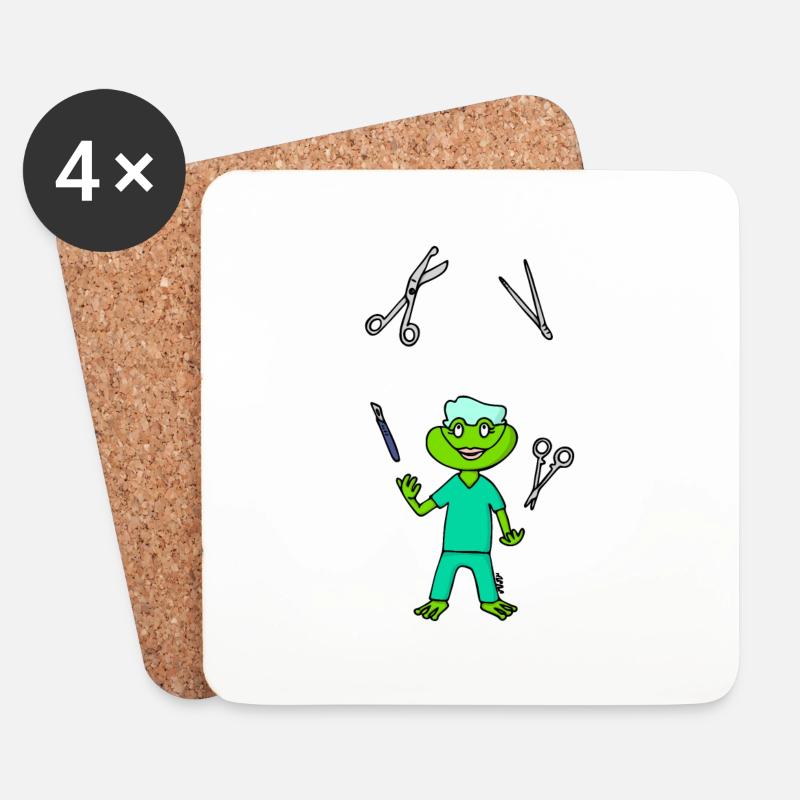 OP Nurse Frog - Untersetzer (4er-Set) - Weiß