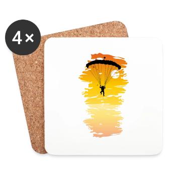 Parachutiste Skydive Parachute - Dessous de verre (lot de 4) - blanc - Devant