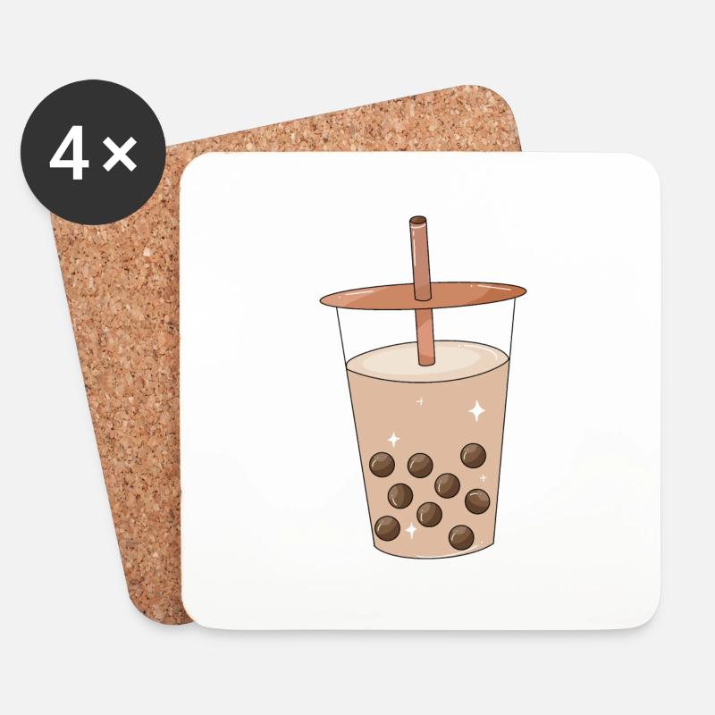 Bubble Tea - Untersetzer (4er-Set) - Weiß