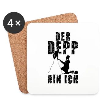DER DEPP BIN ICH JGA JUNGGESELLENABSCHIED - Untersetzer (4er-Set) - Weiß - Vorne