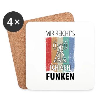 Amateurfunk Funker Funkgerät Funkamateur Geschenk - Untersetzer (4er-Set) - Weiß - Vorne
