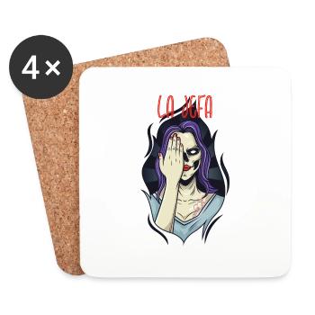 La Jefa - the boss - Coasters (set of 4) - white - Front