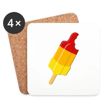 rocket water ice cream summer - Coasters (set of 4) - white - Front