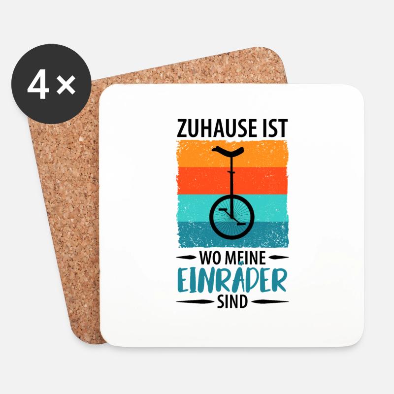 Einrad Einradfahrer Einradfahrerin - Untersetzer (4er-Set) - Weiß