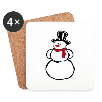 Bonhomme de neige - Dessous de verre (lot de 4) - blanc - Devant
