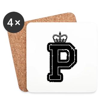 buchstabe P krone - Untersetzer (4er-Set) - Weiß - Vorne