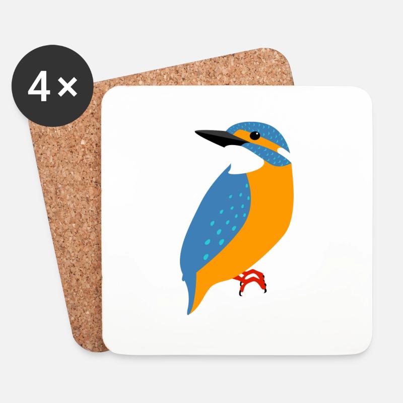 Eisvogel - Untersetzer (4er-Set) - Weiß